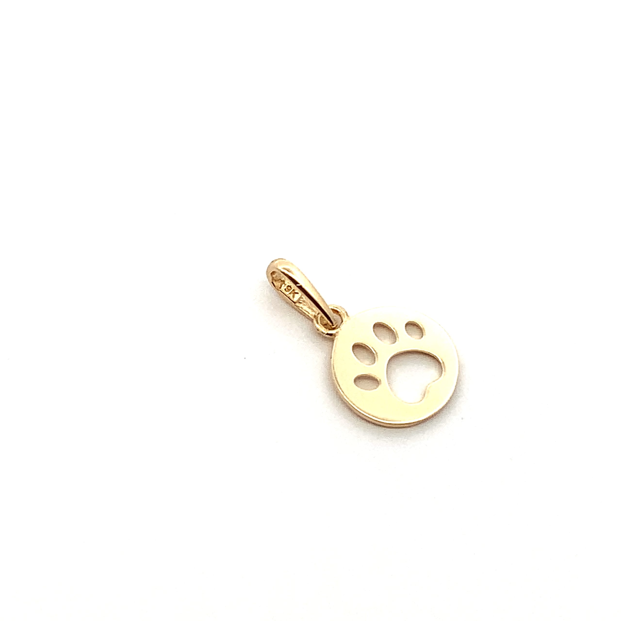 dog paw charm pendant 9k yellow gold