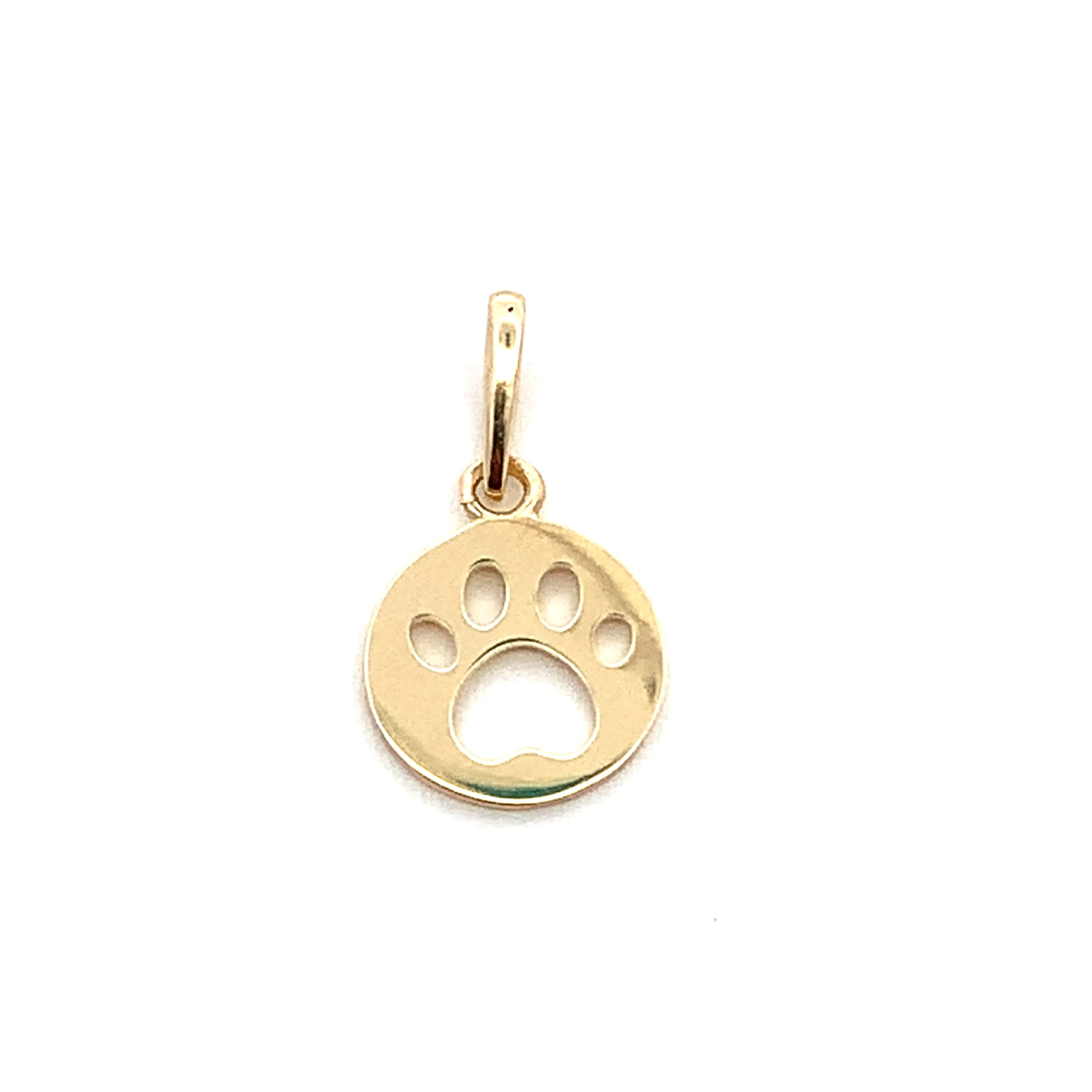 dog paw charm pendant 9k yellow gold