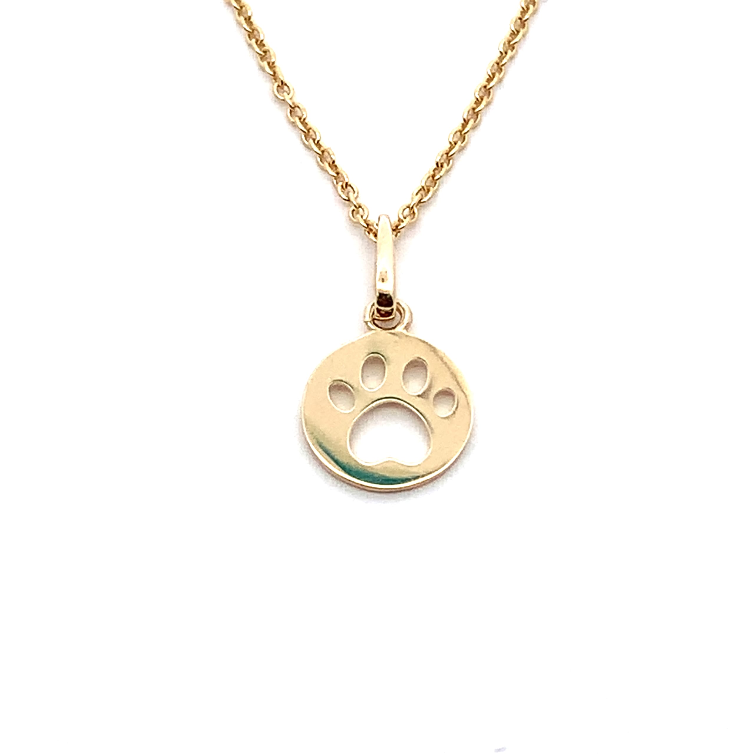 dog paw charm pendant 9k yellow gold