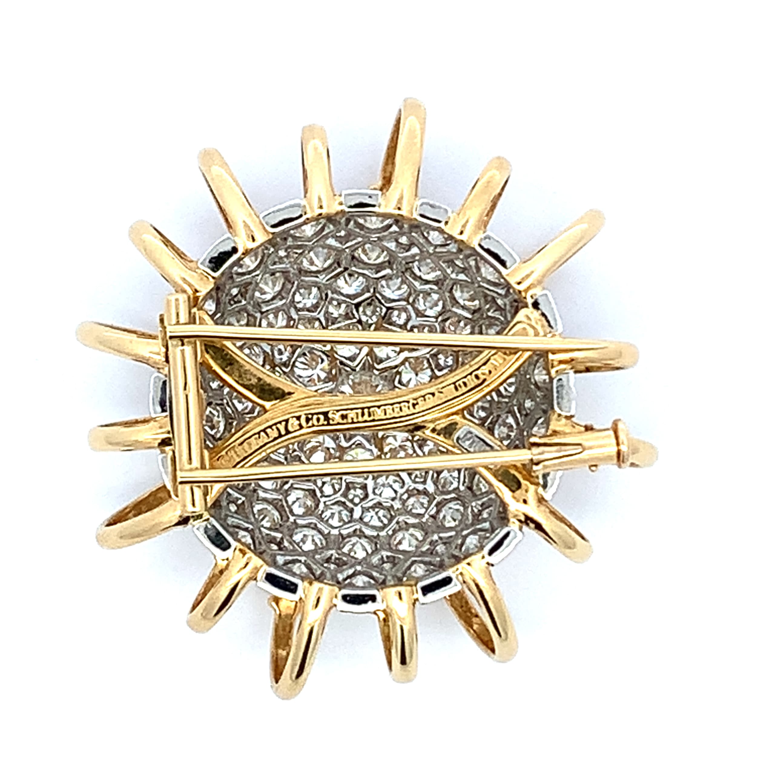 Tiffany & Co. Schlumberger Apollo Brooch 18K Yellow Gold and Platinum with Diamonds - Image 5