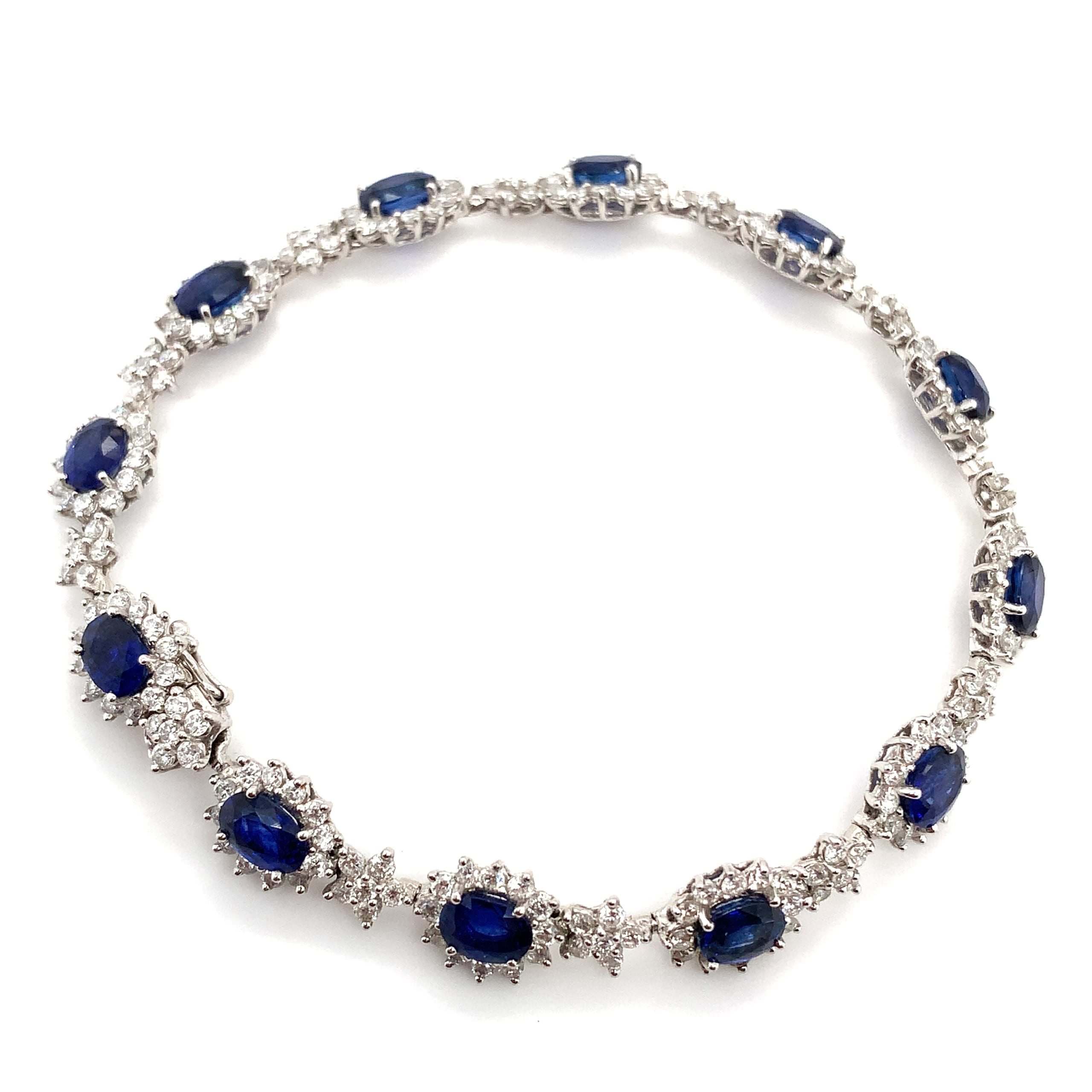 Sapphire and diamond bracelet 18k white gold - Image 11