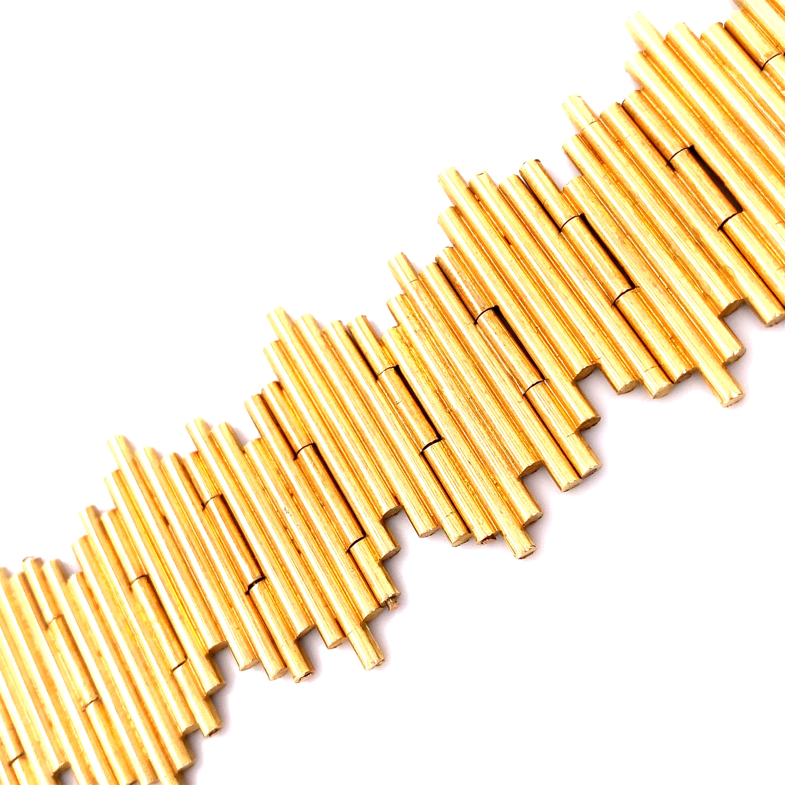 18K Yellow gold Italian bracelet chunky art deco style - Image 8