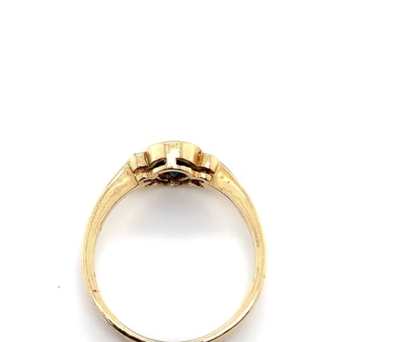 Sapphire and diamond antique ring 18k yellow gold - Image 5