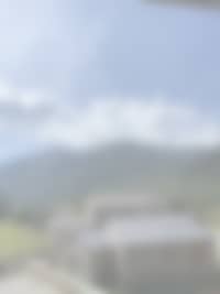 View of Le Campcardos mountain, hotel restaurant, Auberge de Porta, Pyrenees, France