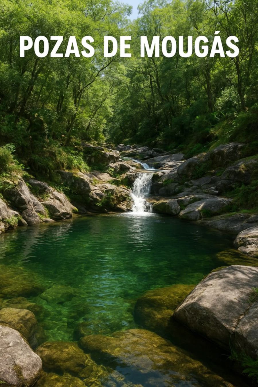 Pozas naturales de Mougás entre vegetación y rocas