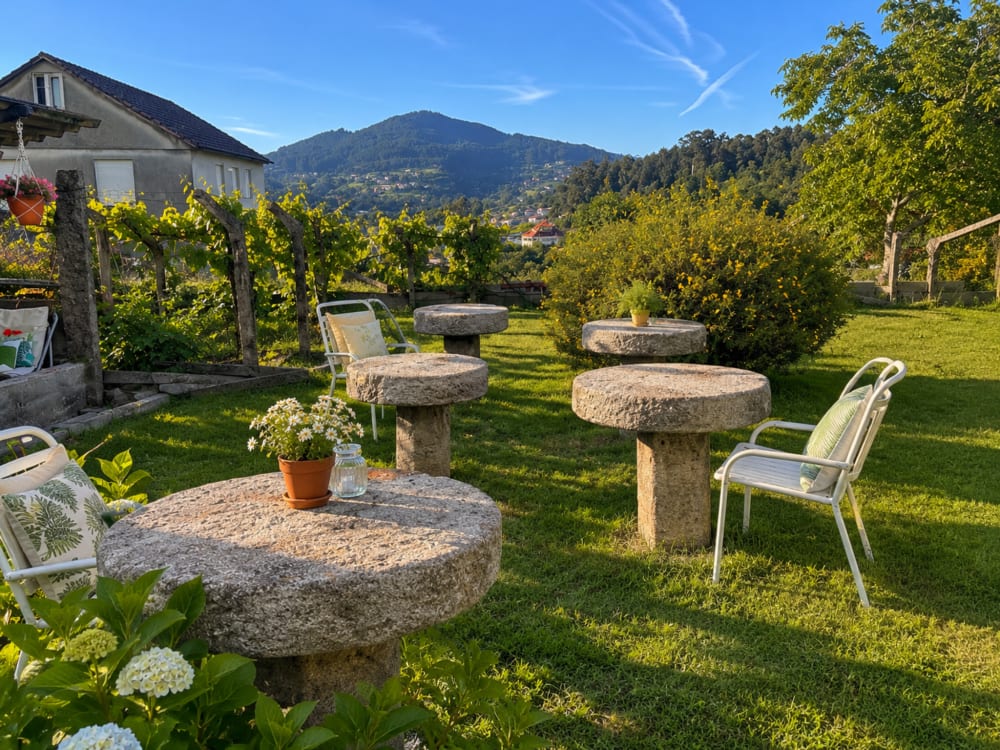 Nova Anduriña con jardín y comedor exterior en Gondomar