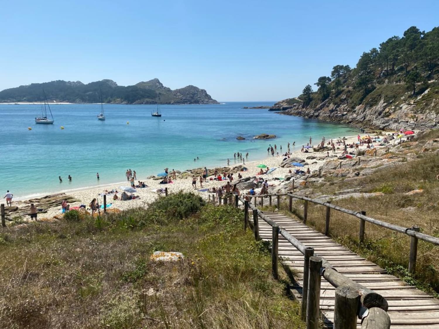 Playa de las Islas Cíes durante una excursión familiar