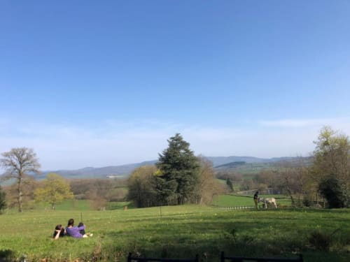 Paysage verdoyant et campagne du Château de Vaux Morlan à Étang sur Arroux, France