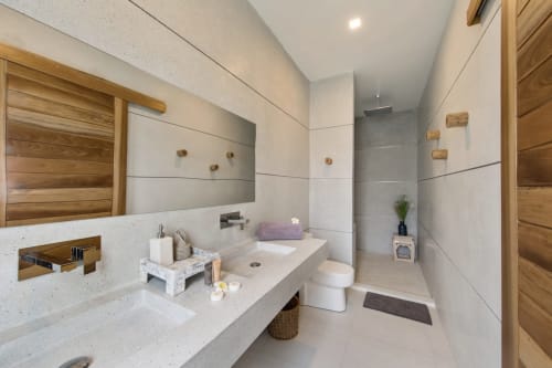 Bathroom with amenities | Experience Breathtaking Sea Views at Villa Indigo