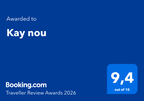 Appartement Kay nou à l'hôtel Kay Betty obtient l'Award 2026 des avis voyageurs Booking.com avec la note de 9,4/10