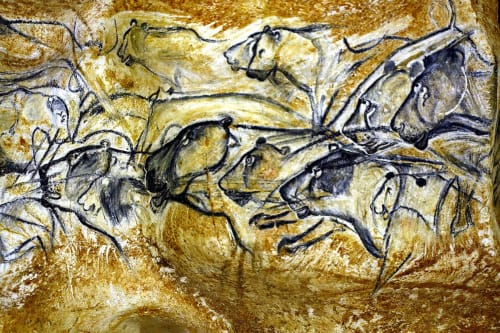 Ancient cave paintings of lions and animals at Domaine de Lamartine, Pont-Saint-Esprit
