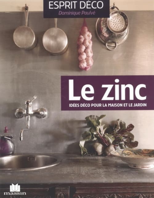 Zinc-Deko-Buchcover mit Küchenutensilien und Pflanzen von Dominique Paulvé für Wohn- und Gartenideen