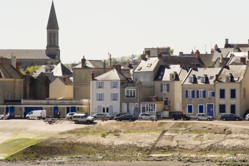 Les Filles du Bord de Mer strandhuisjes met havenbliek in Port-en-Bessin-Huppain, Frankrijk