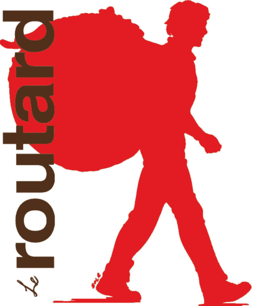 Silhouette del logo di un sollevatore pesi con il testo 'Lourno' per la struttura ricettiva Domaine de Lamartine a Pont-Saint-Esprit, Francia