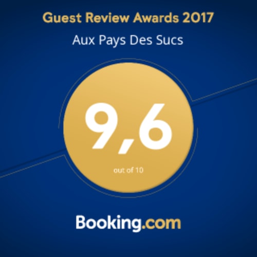 Aux Pays Des Sucs a reçu la note 9.6/10 au Prix Avis Clients 2017 sur Booking.com