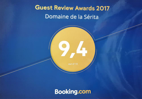 Domaine de la Sérita Joze obtient la note 9.4/10 - Prix d'Avis Clients 2017 sur Booking.com
