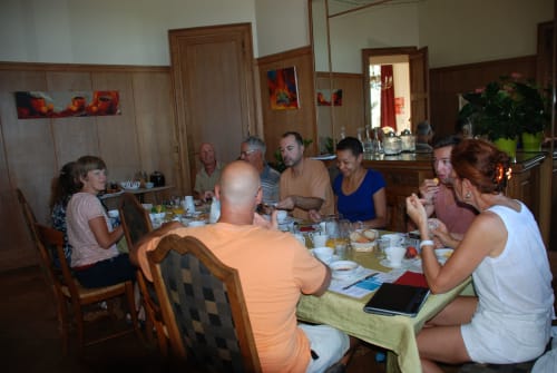 Friendly breakfast in the dining room