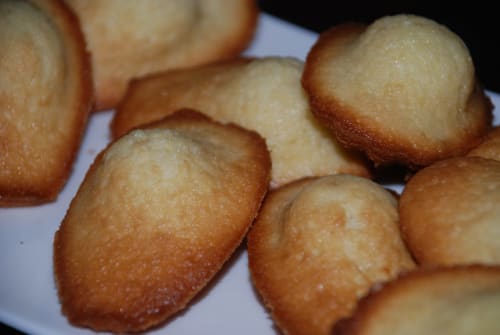 Madeleines coming out of the oven for breakfast