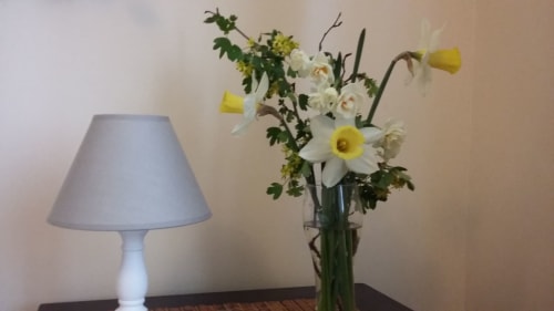 detail on Santal room, flowers