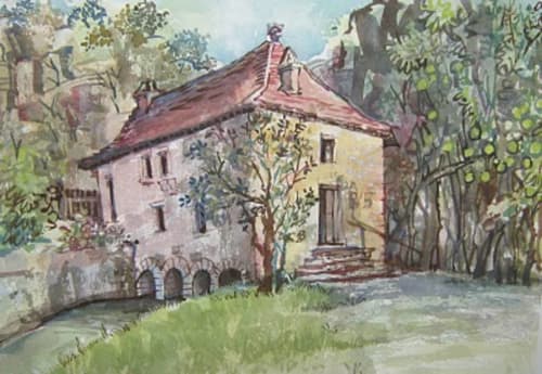Manoir De Rieuzal, a charming French manor with terracotta roof surrounded by lush gardens in Loubressac