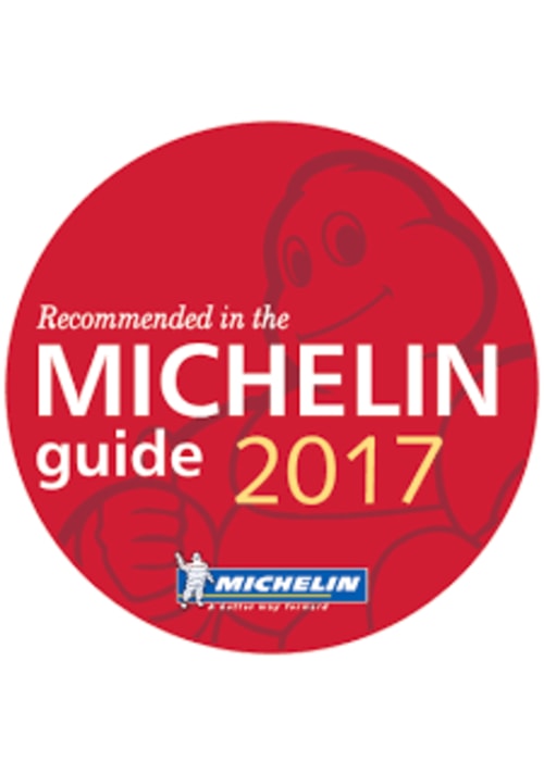 Aanbevelingsbadge van de Michelin Gids 2017 voor hotel Moulin Renaudiots in Autun, Frankrijk