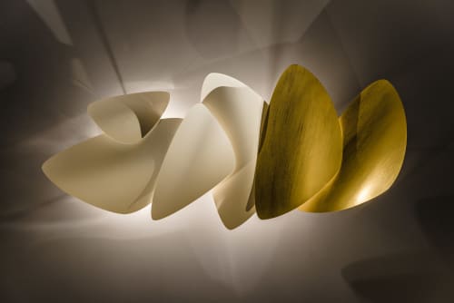 Abstract petal-shaped light fixtures at Hotel Residence Europe & Spa, Clichy, France