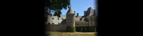 Château d'Alexis de Tocqueville historic stone mansion with towers in Tocqueville, France