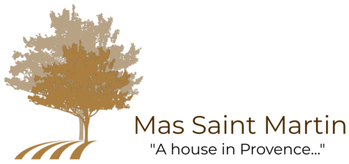 Mas Saint Martin B&B in Provence, Ollioules - rustic tree logo with vineyard rows and French countryside aesthetic