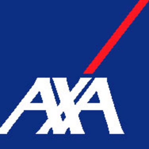AXA-Versicherungslogo auf blauem Hintergrund