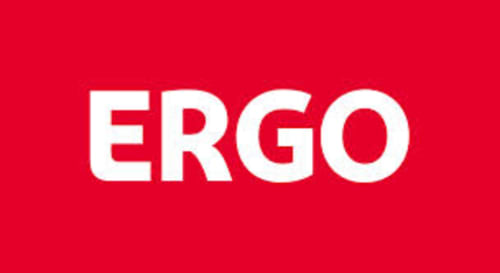 ERGO-Logo auf rotem Hintergrund für das Château d'Hassonville Bed & Breakfast in Marche-en-Famenne, Belgien