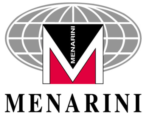 Menarini-Logo mit Globus-Design für Château d'Hassonville B&B in Marche-en-Famenne, Belgien
