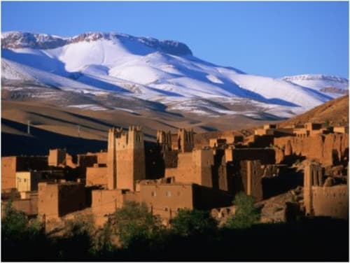 Picturesque village in the Dades Gorges in the High Atlas, Morocco.