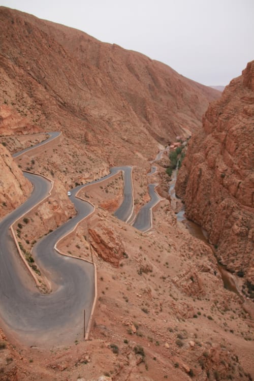 The winding roads of the Dades Gorges.
