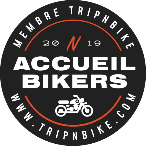 Logo Accueil Bikers - Membro Tripnbike 2019, alloggio motociclisti al Domaine de Lamartine, Pont-Saint-Esprit