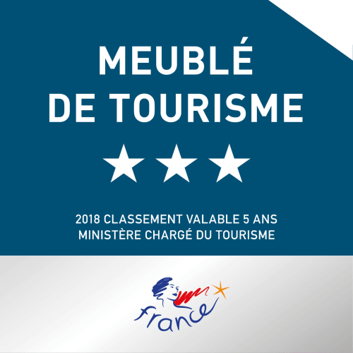 French 3-star tourism furniture certification badge for l'Atelier des Dépendances B&B in Lipsheim
