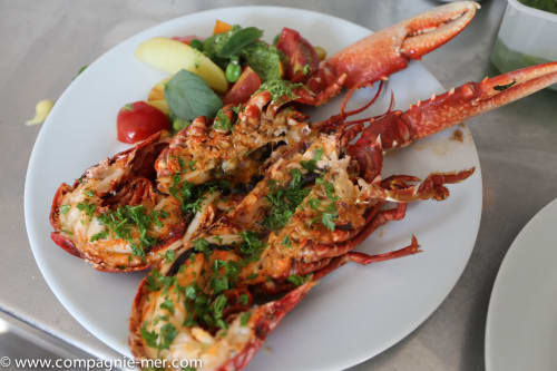 Homards grillés aux herbes et légumes aux Filles du Bord de Mer, Port-en-Bessin