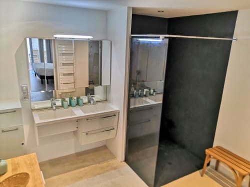 Salle de bain Le Carré. Les Digues Vauban. Chambres d'hôtes. Ciboure. Saint Jean de Luz.