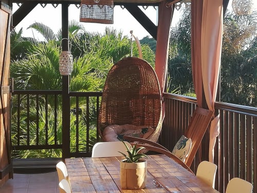 Chaise suspendue. Madikera Lodges. Vanille Lodge. Marin. Martinique.