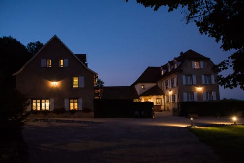 Facade by night. Les Jardins de Madeleine. Bed and Breakfast. Bernardvillé. Alsace.
