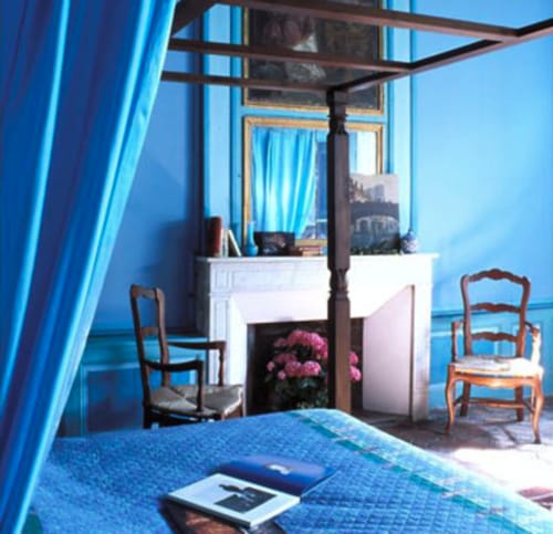 chambre bleue. Hôtel Particulier de Digoine. Chambres d'hôtes et gite. Bourg-Saint-Andéol. Ardèche.