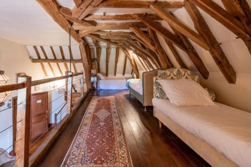 chambre colombe - lits simples - mezzanine- château de denonville  