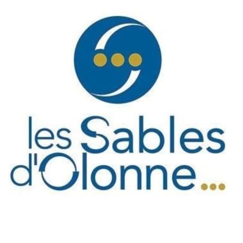 Les Sables d'Olonne logo with blue circle and three gold dots representing hospitality