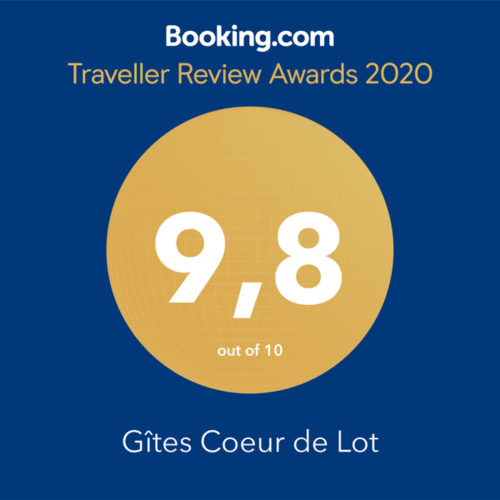 booking.com - award 2020 - gites coeur de lot