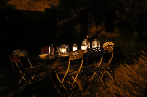 Garden by night. Domaine de Montlaur. Charming gites. Cathar country. Marianne Niermans.