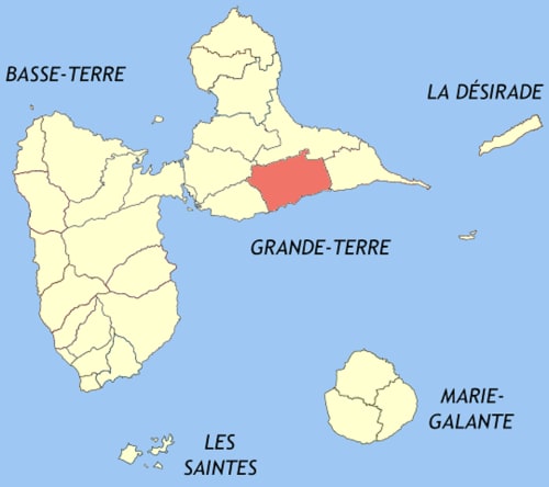 Carte Sainte Anne. Les Gîtes de l'Union. Locations d'appartements et chambres. Guadeloupe.