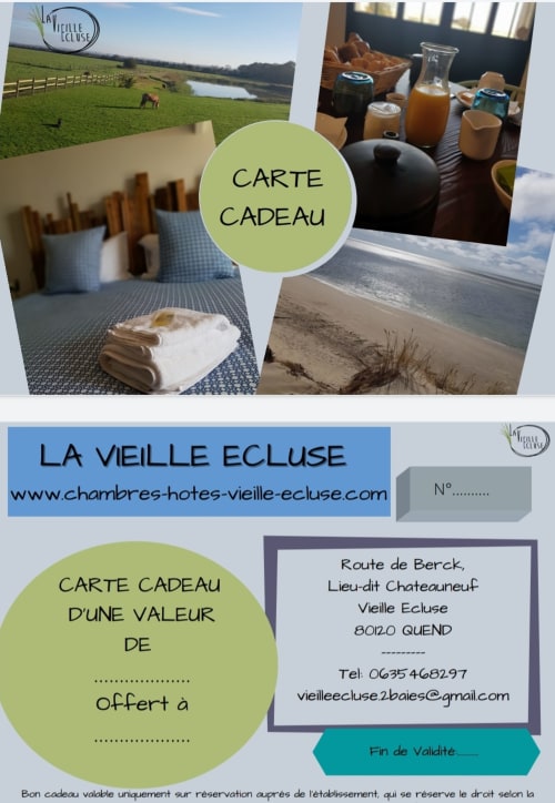 carte cadeau - location Fort-Mahon - La Vieille Ecluse