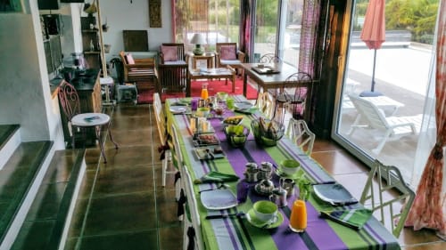 Breakfast table. Domaine de Millox. Bed and Breakfast. Basque Country. Landes.