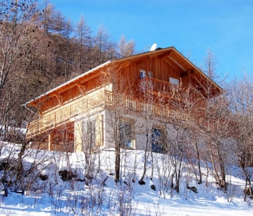 chalet en hiver la ressource