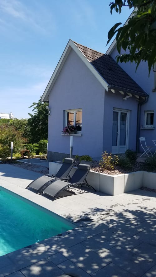 vue piscine - Les mésanges de l'Ill - Alsace