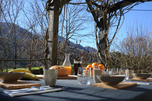 Breakfast. Refuge out of the city. Gîtes. Pyrenees. Ossau valley.
